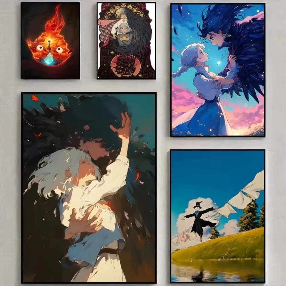 Kit di Pittura Diamantata 5D Fai da Te Anime H-H-Howl's M-Moving C-C-Castle, Mosaico a Punto Croce, Ricamo Decorativo, Regalo