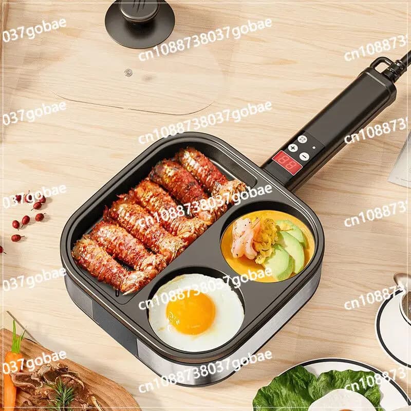 220V 3 in 1 breakfast machine egg pan non-stick pan for beef burger stove for eggs domestic electric pans