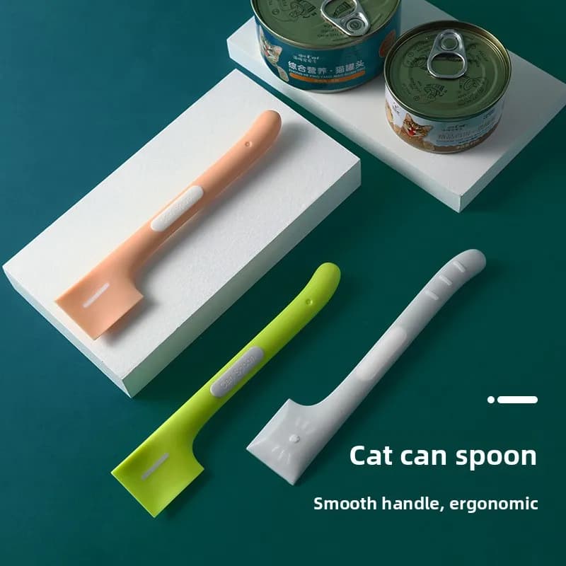 ZHAYACat Dog Wet Food Spoon Long Handle Can Opener Multifunctional Pet Feeding Stirring Scoop For Canned Food