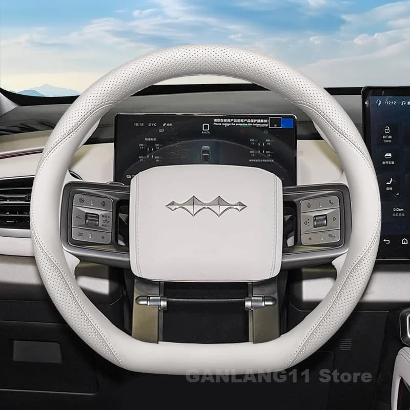Leather Car Steering Wheel Cover For BYD Leopard 8 Titanium 8 2025+ Covers For Covers Auto interior BYD Denza B8 Accessories
