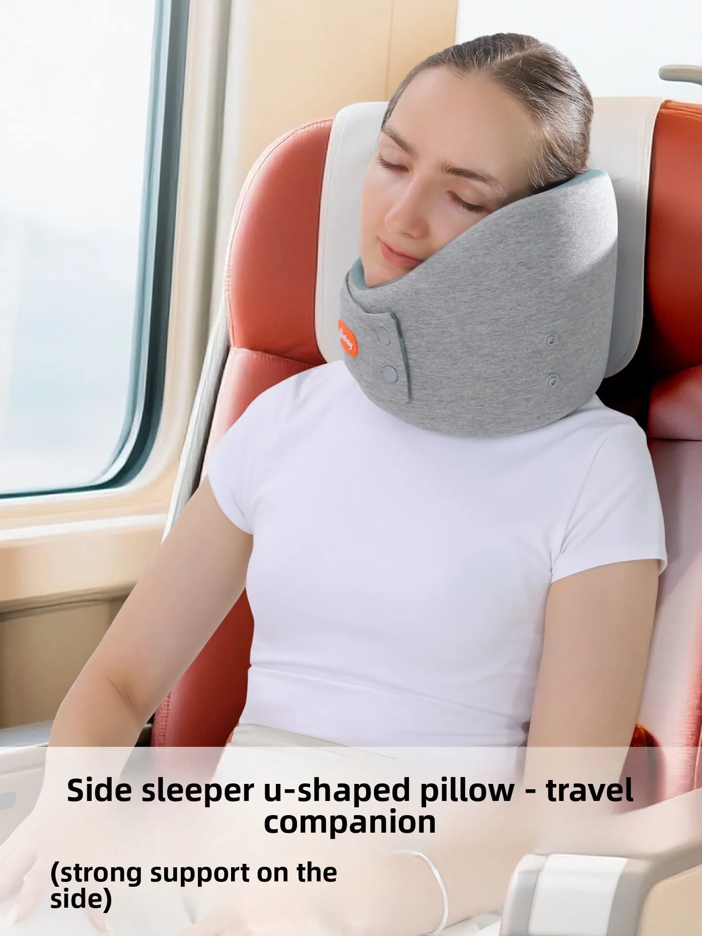 Cuscino da Viaggio a U in Memory Foam per Supporto Collo, Cuscino Laterale per Aereo, per Viaggi a Lunga Distanza