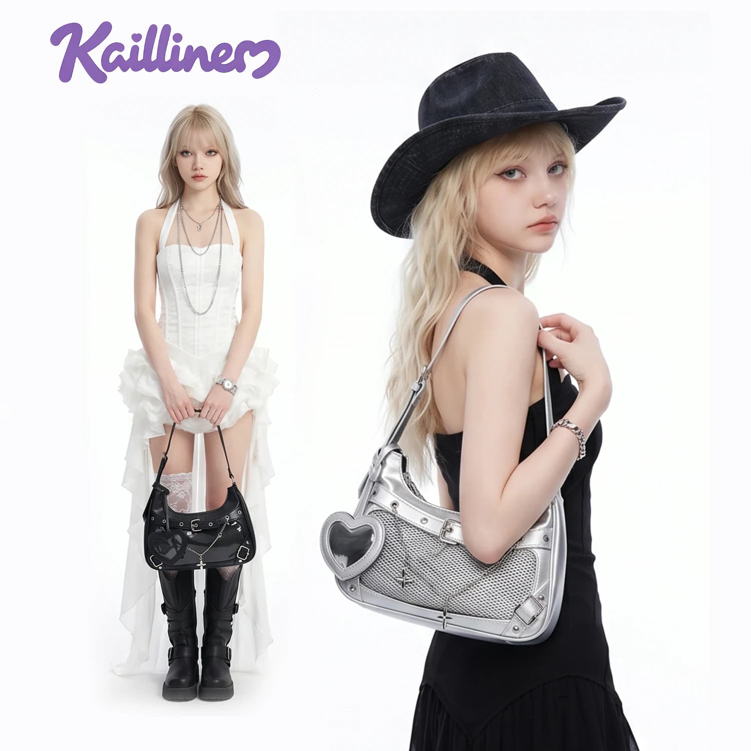 Borse Sweet Lolita Y2k, Borsa a Spalla JK Ita Trasparente, Borsa da Donna per Cosplay, Borse Sottobraccio con Esposizione Badge Fai-da-te, Moda