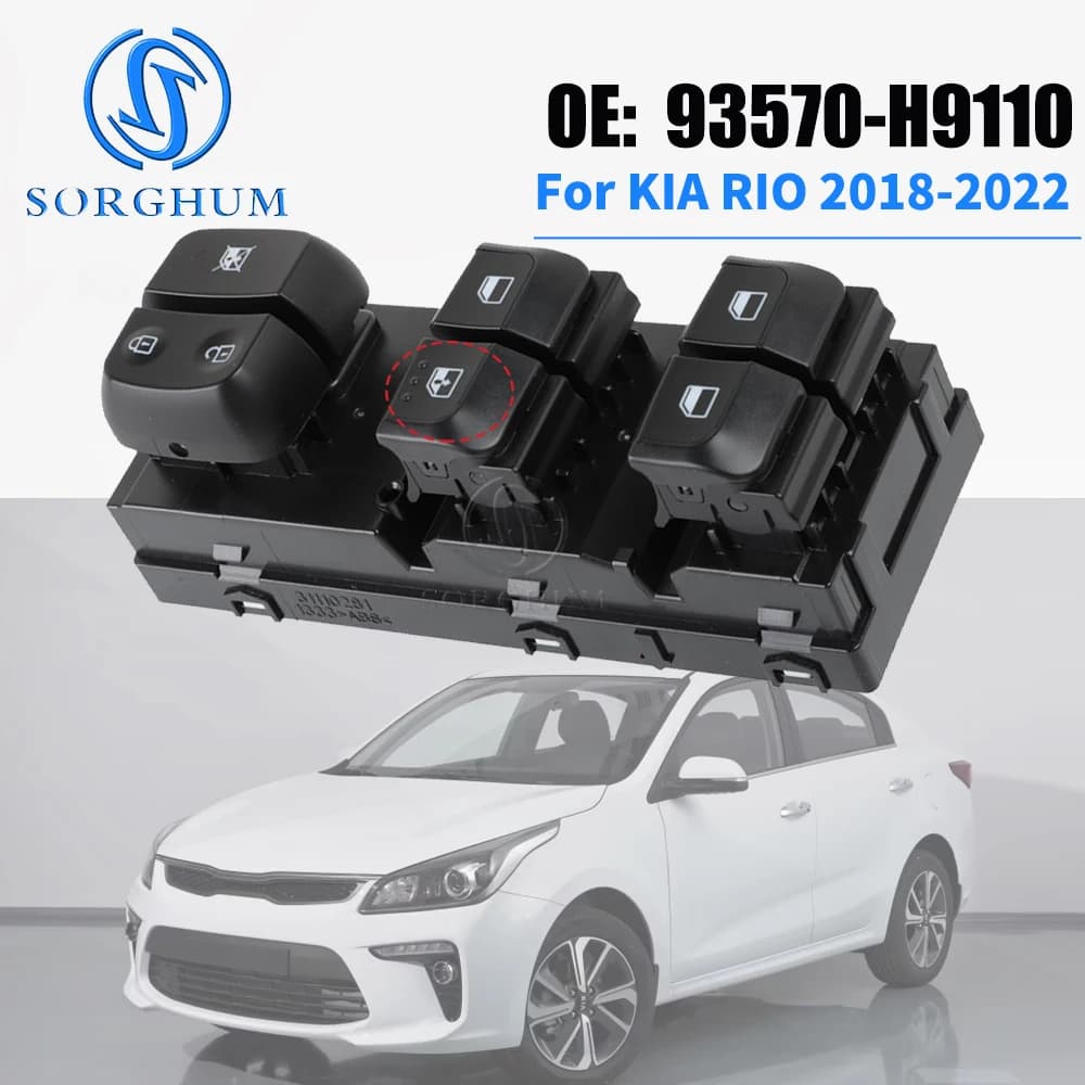 Interruttore Elettrico Alzacristalli Principale per Kia Rio 2018 2019 2020 2021 2022 93570H9150 93570H9110
