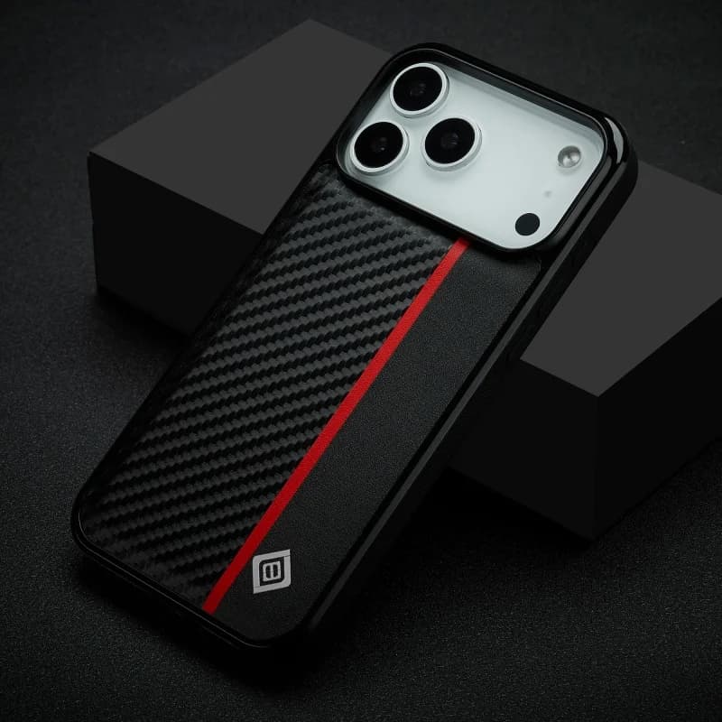 Custodia in pelle PU in fibra di carbonio per iPhone 17 Air 17 Pro Max 16 15 14 13mini 12 mini 11 XS XR SE 8 7 6S Plus Custodia per telefono con cover posteriore
