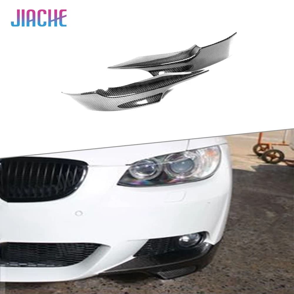 JIACHE For BMW 3 Series E92 E93 M Tech Sport 2PCS Carbon Fiber Car Front Bumper Splitter Lip Diffuser Guard Protector 2007-2009