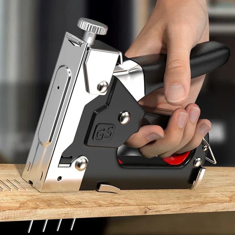 4 in 1 pistola per chiodatura manuale cucitrice da costruzione chiodo ad aria resistente lavorazione del legno libro di punti metallici speciale fai da te per la casa con 600 punti metallici