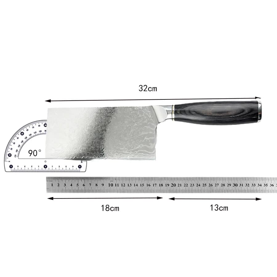 Chinese chef knife 7 inch 67 layers Damascus steel blade Vegetable slicer Mannaia Carne 10Cr15Mov Kitchen knives Wooden handle