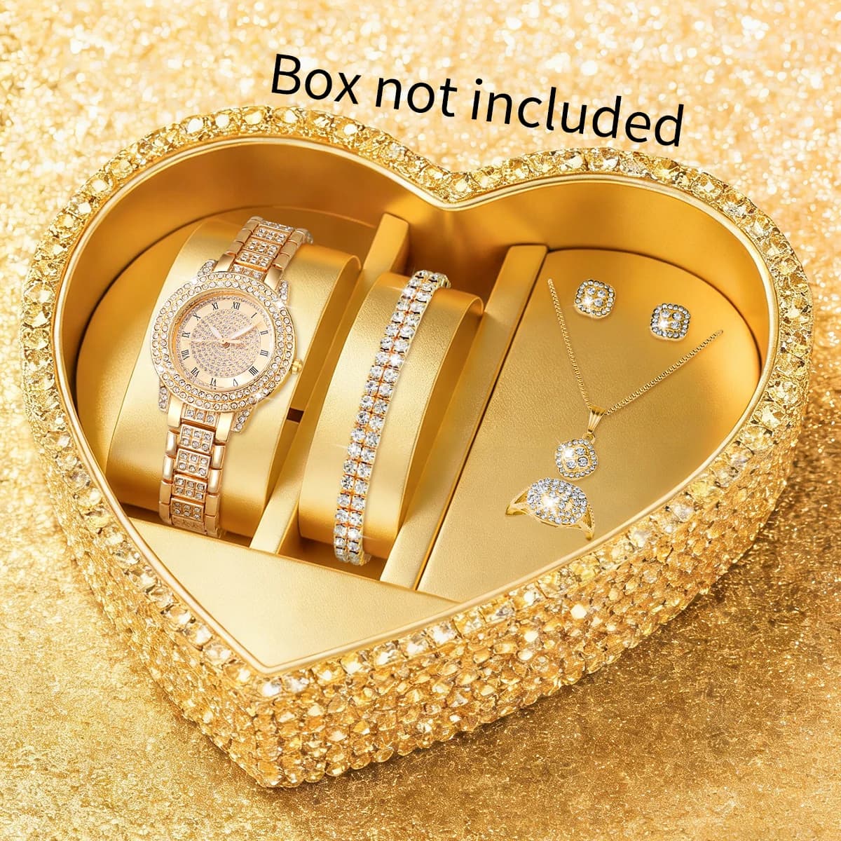 5/6 luxury women's dial roman quartz watch fashion diamond watch women's wristwatch jewelry set Reloj Mujer girl's watch (without box)