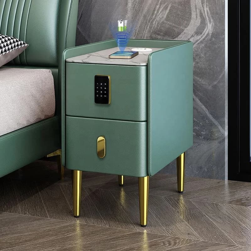 Mobili per camera da letto con mini comodino portaoggetti con serratura a combinazione in pelle personalizzata al miglior prezzo all'ingrosso