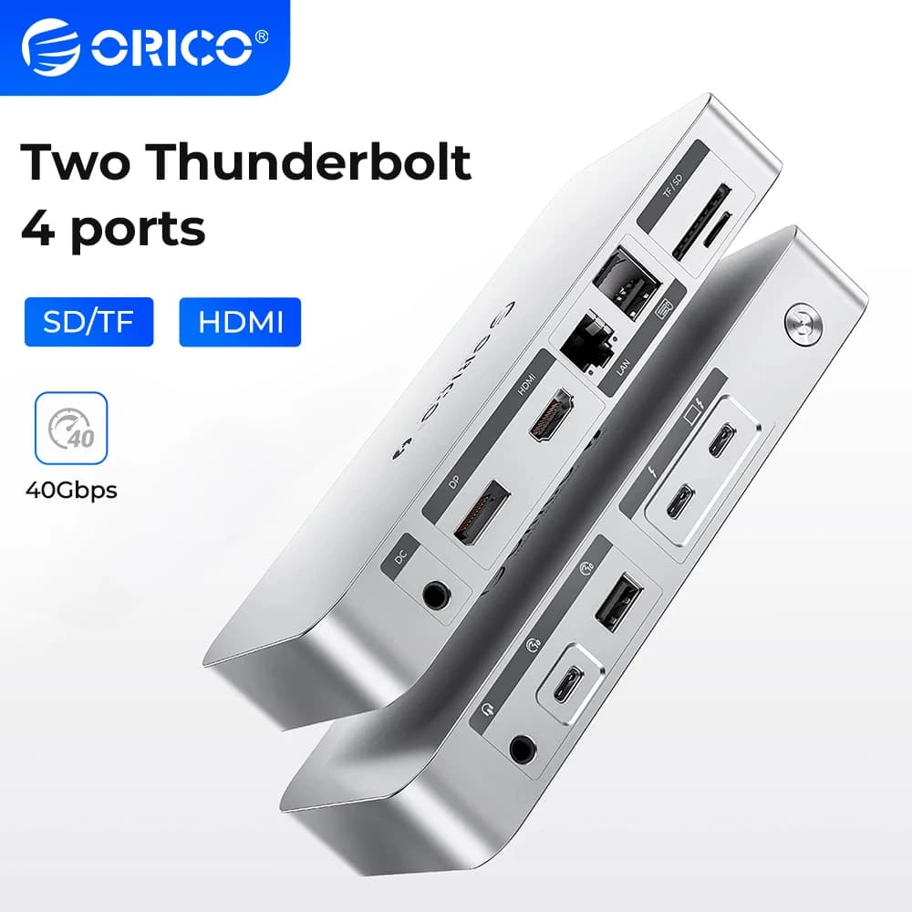 Ico Thunderbolt 4 40Gbps Docking Station USB Type-C con compatibile HDMI/lettore di schede/RJ45