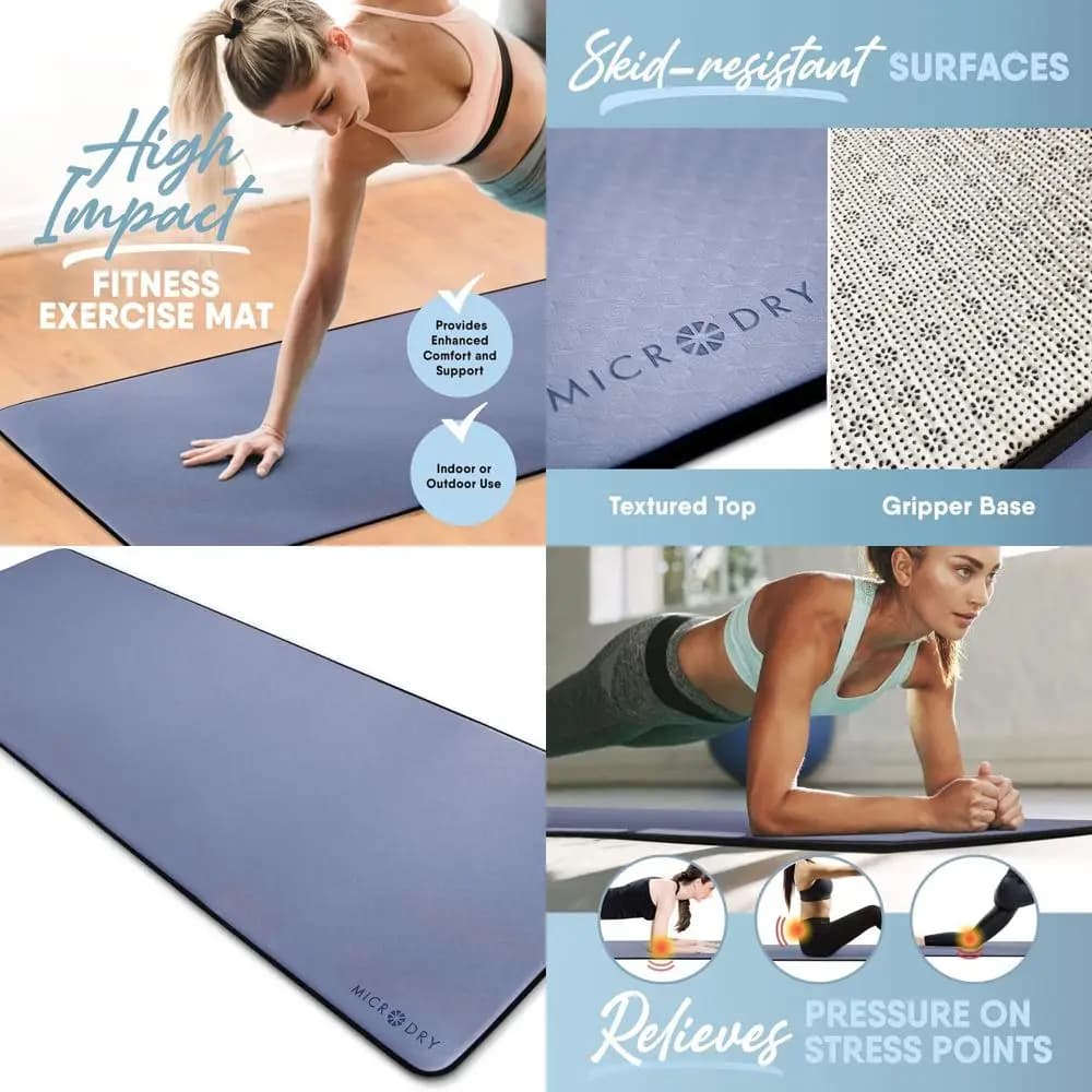 Tappetino premium per yoga e esercizi: spesso, antiscivolo, controllato dagli odori per uso domestico e in palestra con tracolla per il trasporto