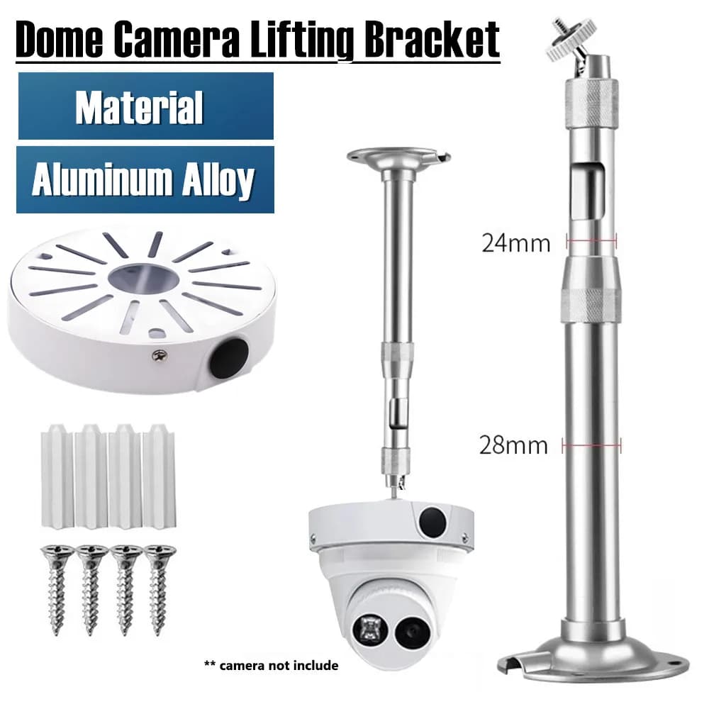 Staffa lunga montata a soffitto per telecamera di sicurezza 75-150CM 1M-2M Supporto telecamera telescopico regolabile in lega di alluminio Filettatura per vite da 6 mm