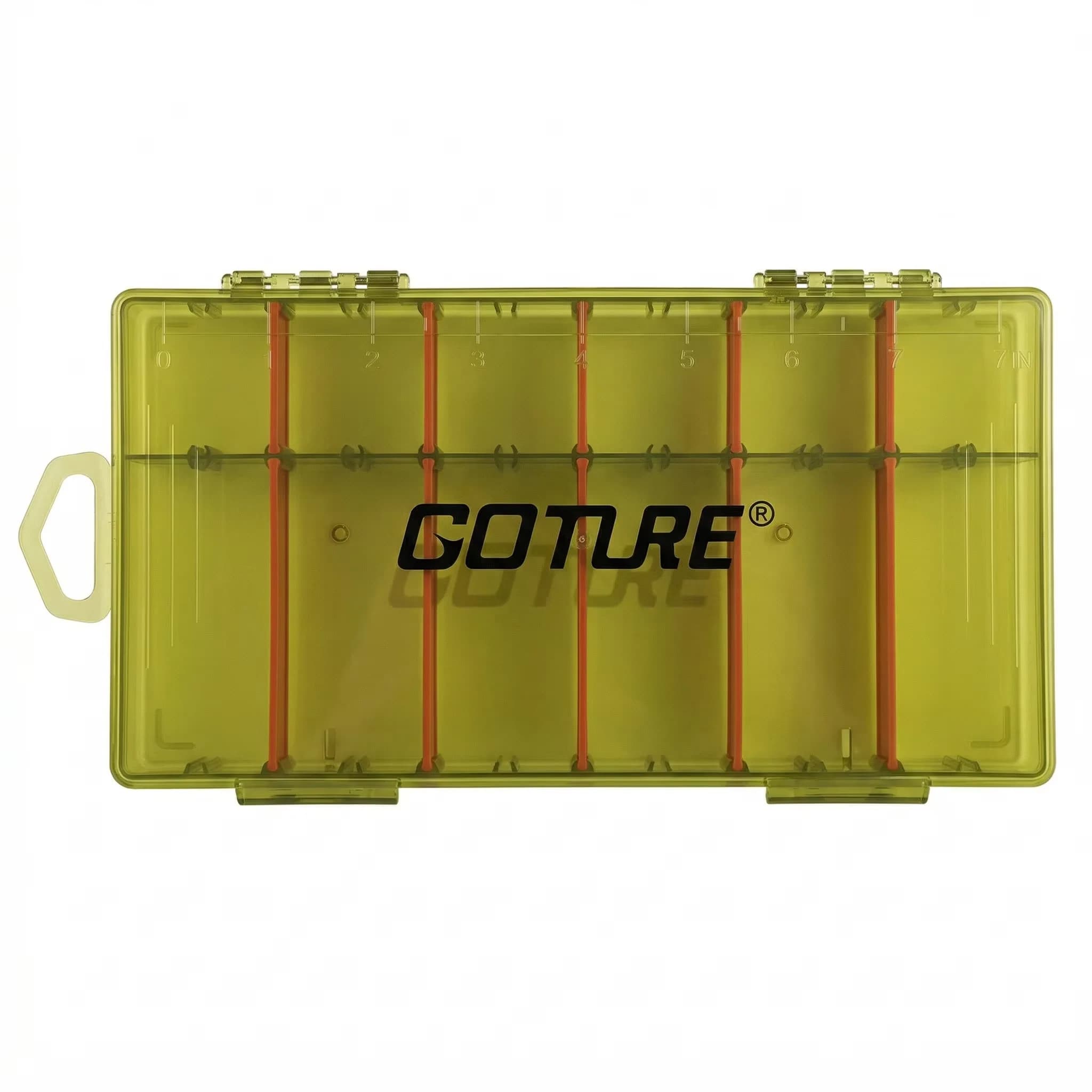 Goture Scatola porta attrezzi da pesca impermeabile, divisori regolabili, custodia trasparente per esche, organizer in plastica resistente 230*116,5*17 mm