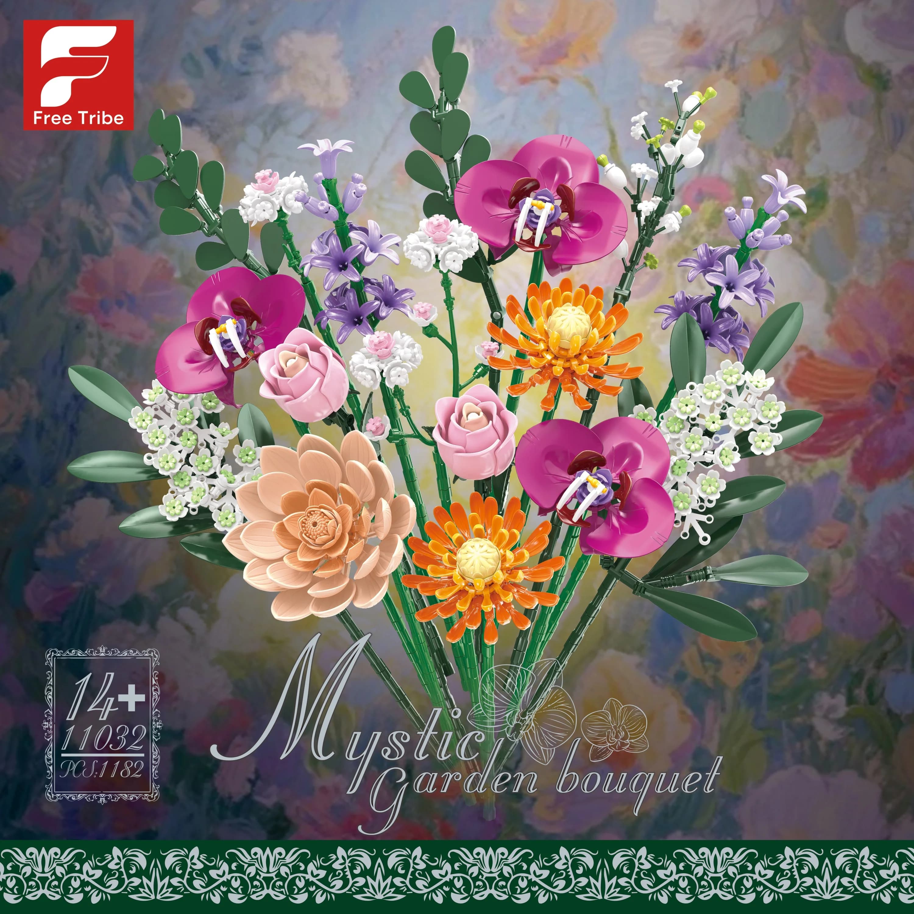 1183 pezzi di blocchi da costruzione per bouquet, compatibili con la collezione Lego, decorazioni floreali artificiali, regalo per adulti, donne, casa, ufficio