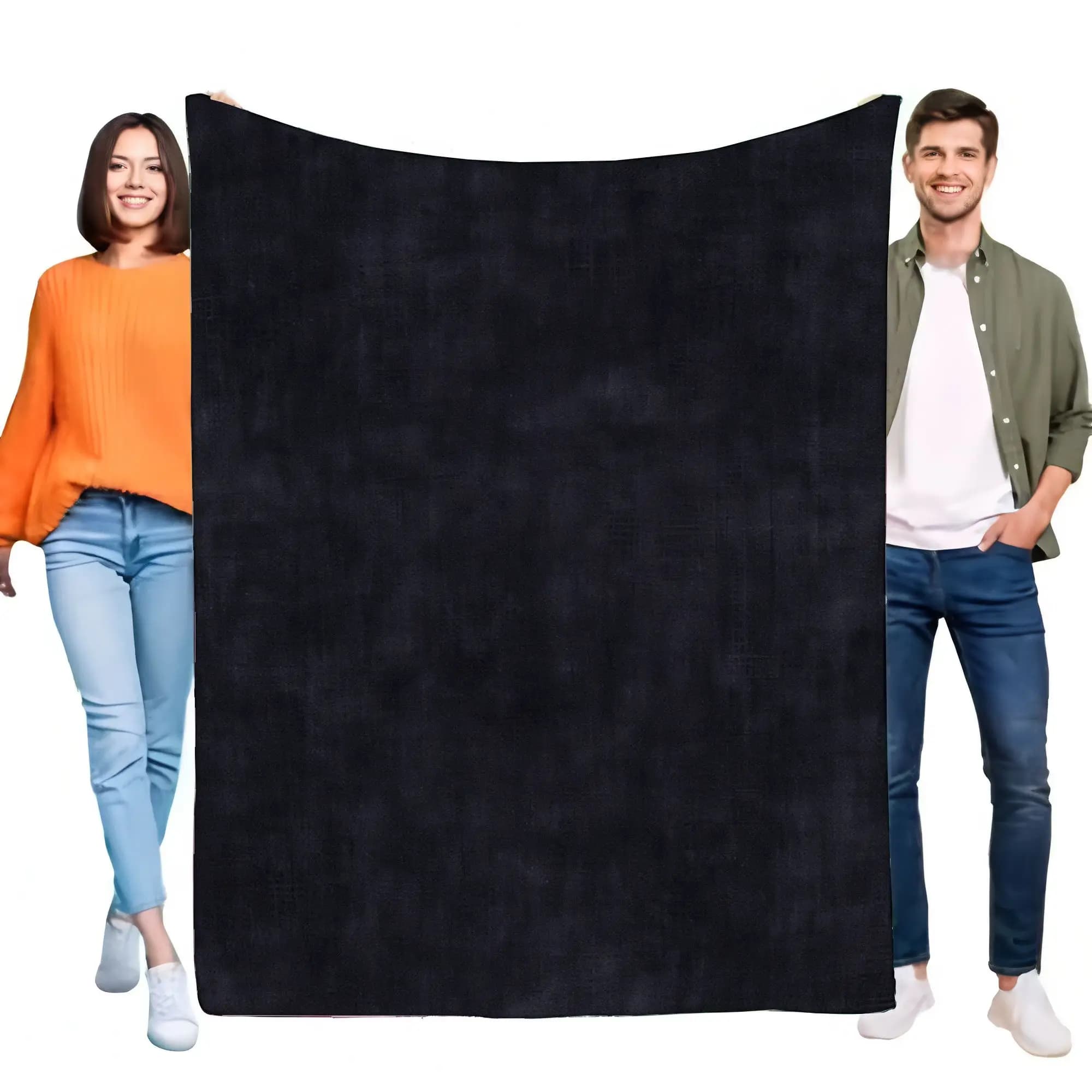 Cozy Black Fleece Blanket Soft Throw for Bed and Sofa, Lightweight Warm Indoor Travel Gift for Family and Friends