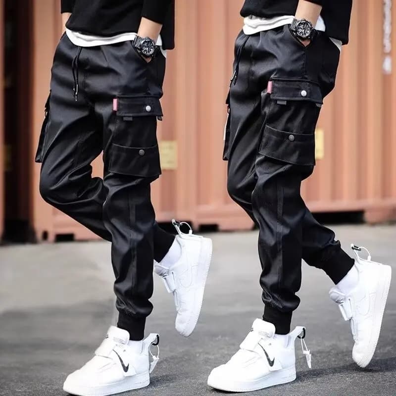 Men's Classic Jogging Pants in Satin, Style Streetwear Casual, Slim Fit, Multi-Take, for Spring and Work