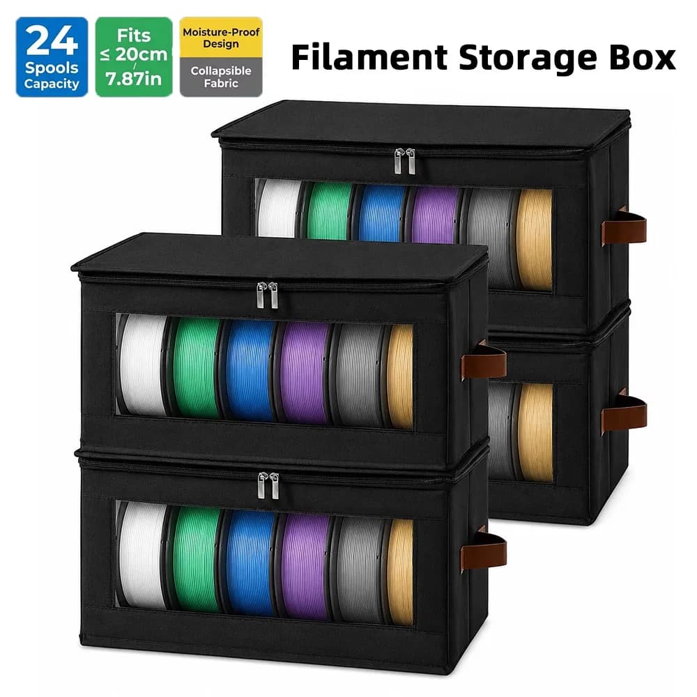 1/2/4Pcs 3D Printer Filament Storage Box Moisture Proof Dry Case Large Capacity Spools Organizer Foldable Container for 20cm PLA
