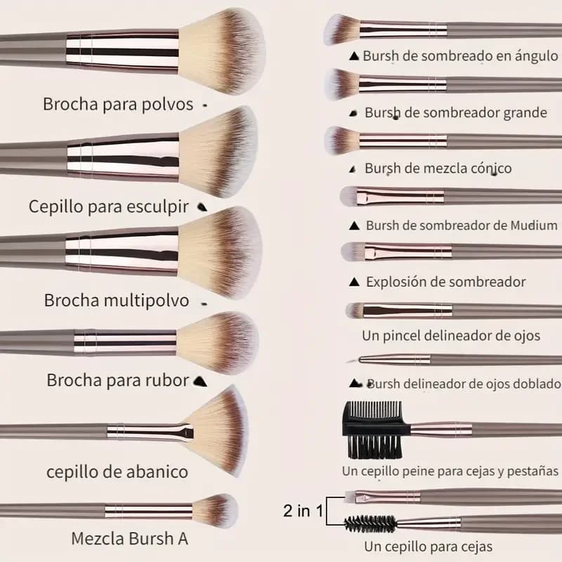 Set Professionale di 3-20 Pennelli da Trucco Morbidi e Soffici per Fondotinta, Ombretto, Correttore, Sfumatura e Blush, Strumento di Bellezza per Donne