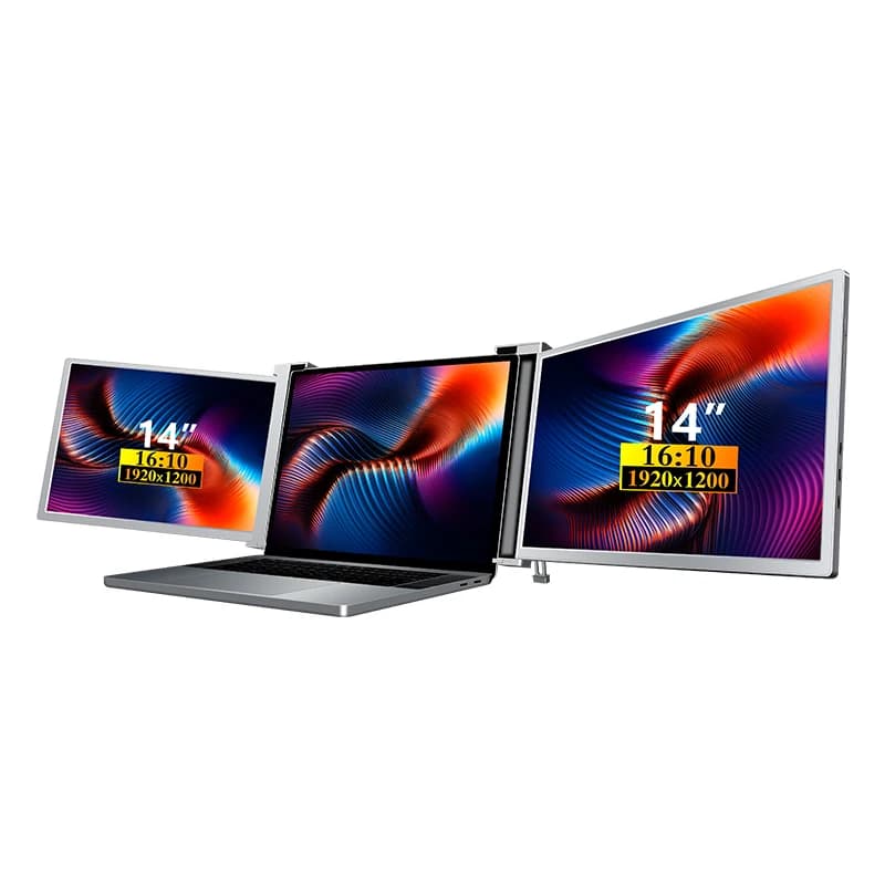 14 inch portable touch screen monitor with 2nd and 3rd Lapdock folding display Computer all in one with IPS panel