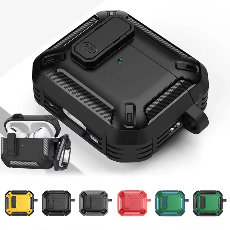 Custodia Protettiva Antiurto con Blocco di Sicurezza per Auricolari AirPods 3 2 1 e AirPods Pro 1a 2a Generazione