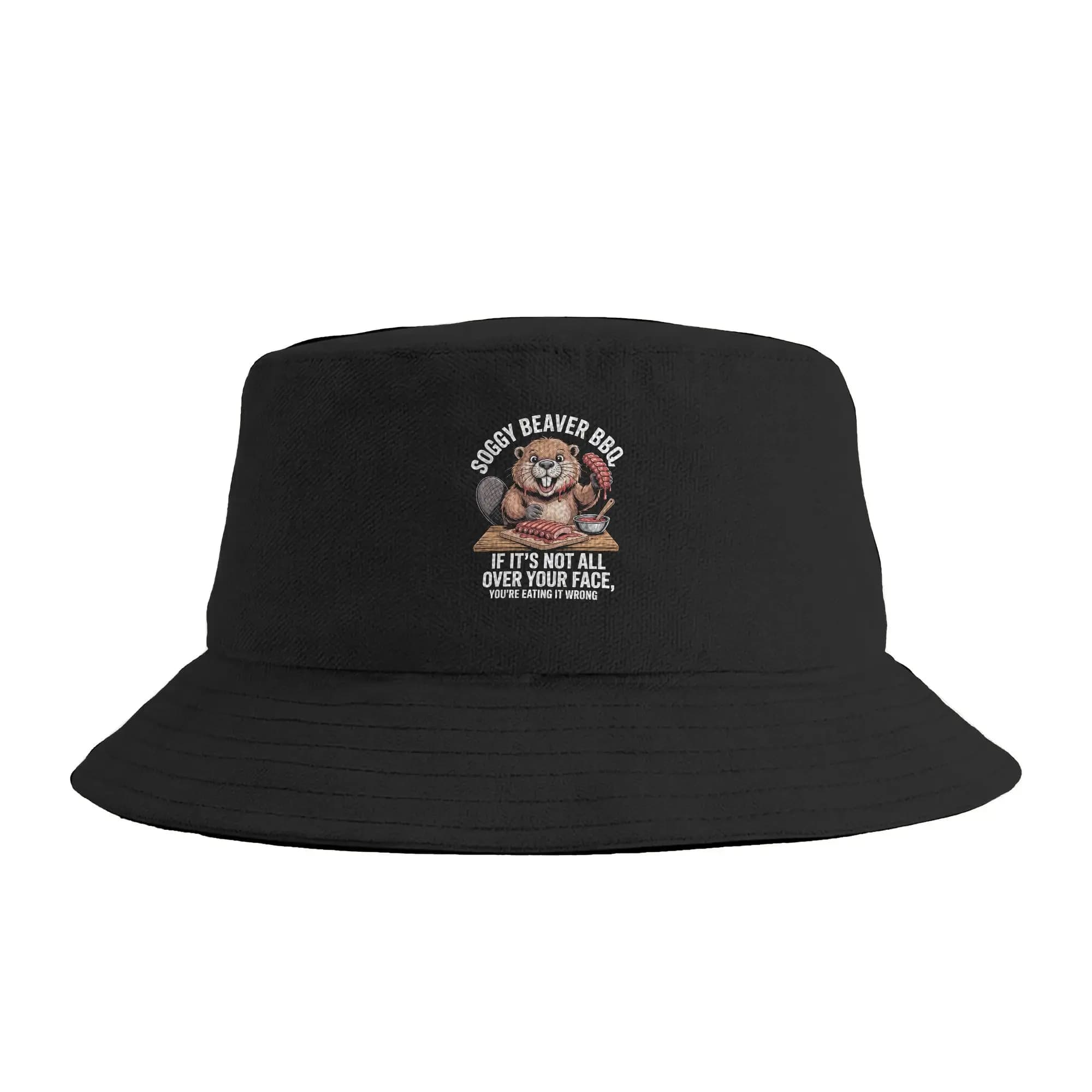 Soggy Beaver BBQ Shirt Funny Steak Party Bucket Hat Summer Korean Fisherman Hats Men Women Portable Vacation Caps Sunscreen Hats