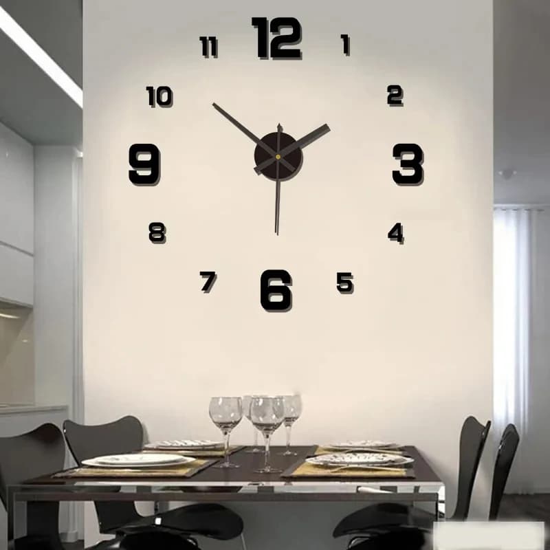 1-3 set di orologi da parete 3D creativi senza cornice, adesivi murali fai-da-te, orologio digitale silenzioso per la casa, decorazione da parete per soggiorno e ufficio