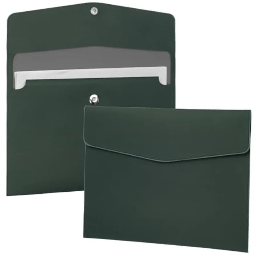File Folder, PU Leather A4 Document Holder File Organizer Filing Envelope Portfolio Case Tablet Sleeve with Magnetic Snap Closu