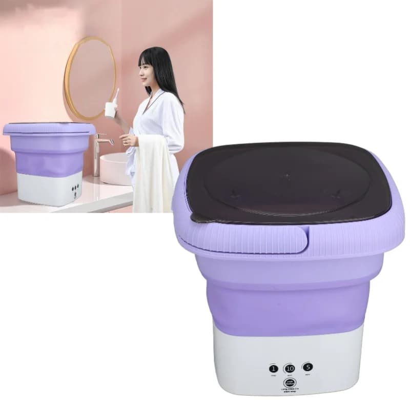 Lavatrice portatile Mini lavatrice pieghevole 6,5 litri Pulizia profonda della biancheria intima Piccoli vestiti Calzini per dormitorio dell'appartamento