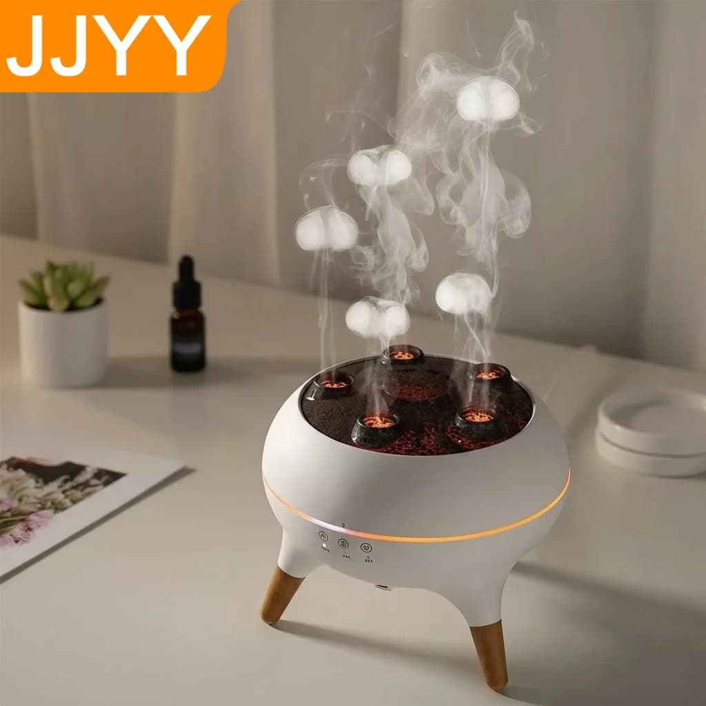 Umidificatore a Nebbia Fredda a Forma di Medusa, Diffusore di Aromi con Luce Notturna a 7 Colori LED, Spegnimento Automatico, per Camera da Letto e Arredamento Casa, 28dB