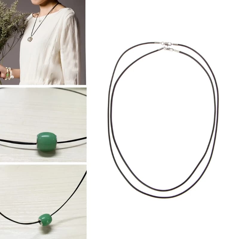 1 pz corda di cuoio nero corda di cera catena ciondolo collana per fai da te fatto a mano aragosta chiusura stringa cavo gioielli catene accessorio