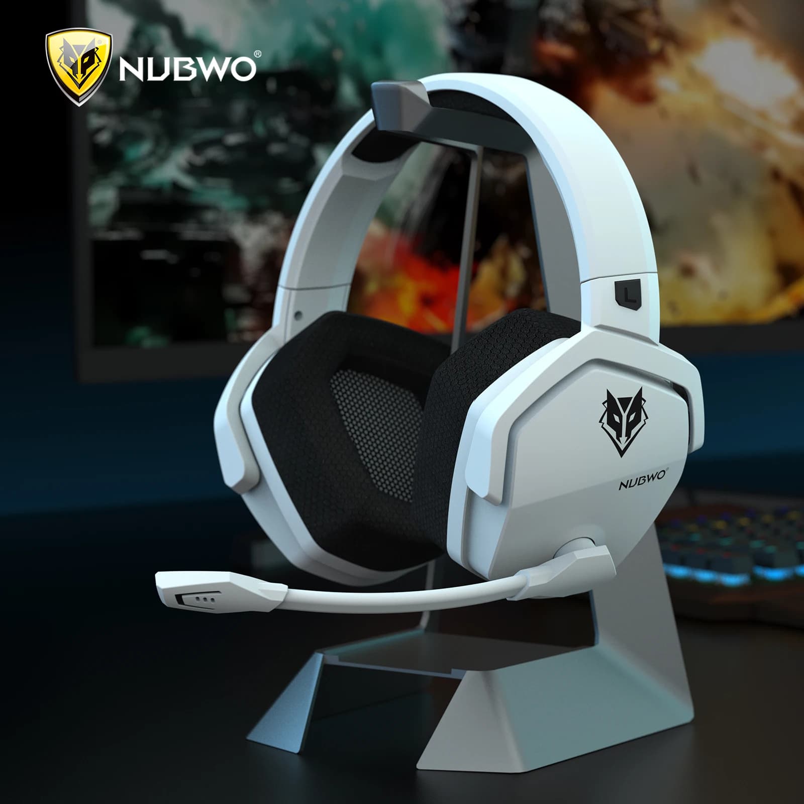 NUBWO G06 Dual Wireless Gaming Headphones with Microphone for PS5, PS4, PC, Cellphones, Bluetooth Wireless Headphones 2.4 GHz Switch