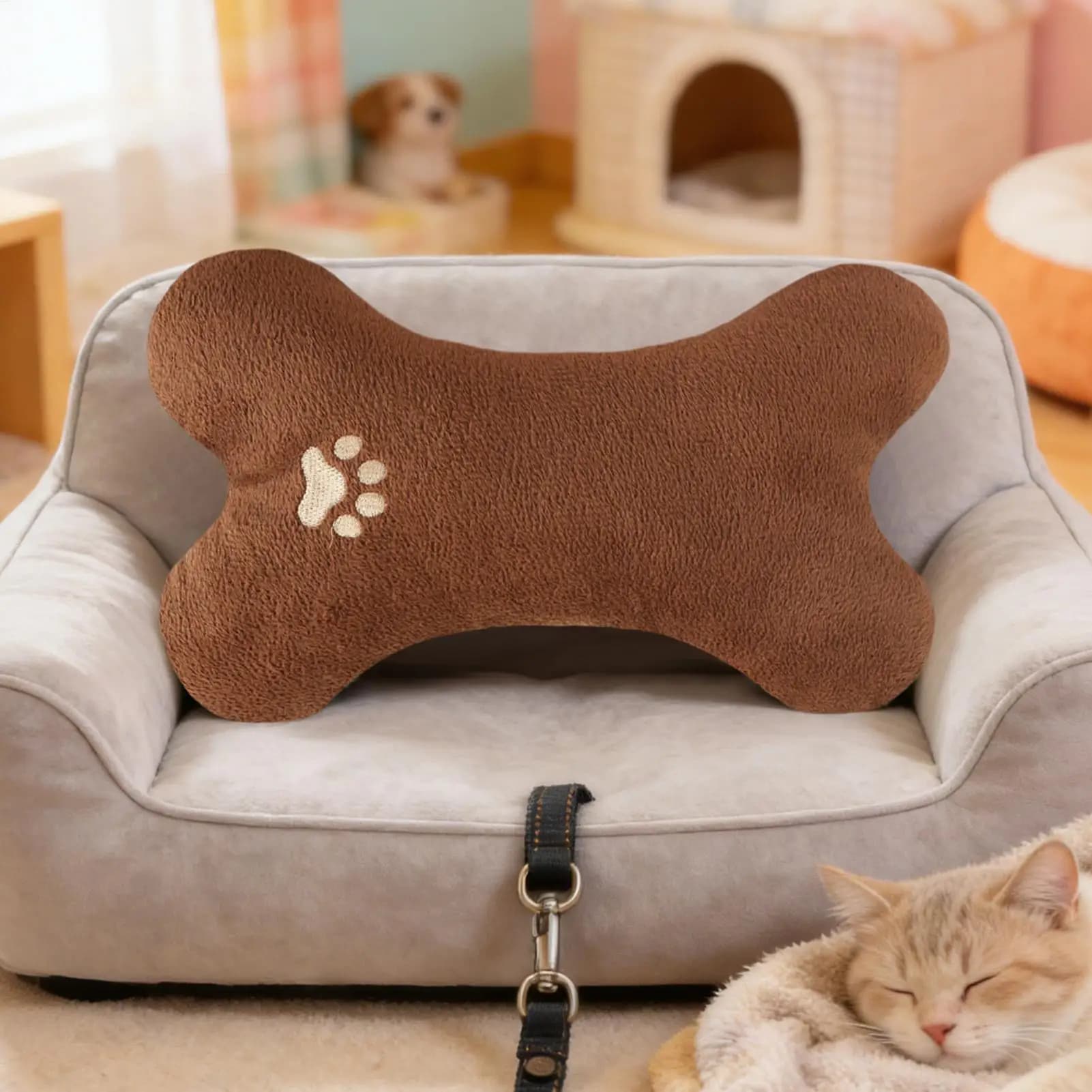 Washable Chew-Resistant Stuffed Toys Cat Pillow Soft For Medium Dog For Cuddling Sleeping Play Indoor Outdoor Puppy Kitten