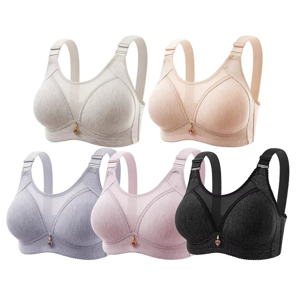 Reggiseno da donna Comodo reggiseno sportivo push-up antiscivolo con spalline larghe Imbottitura per il petto da donna Lingerie traspirante