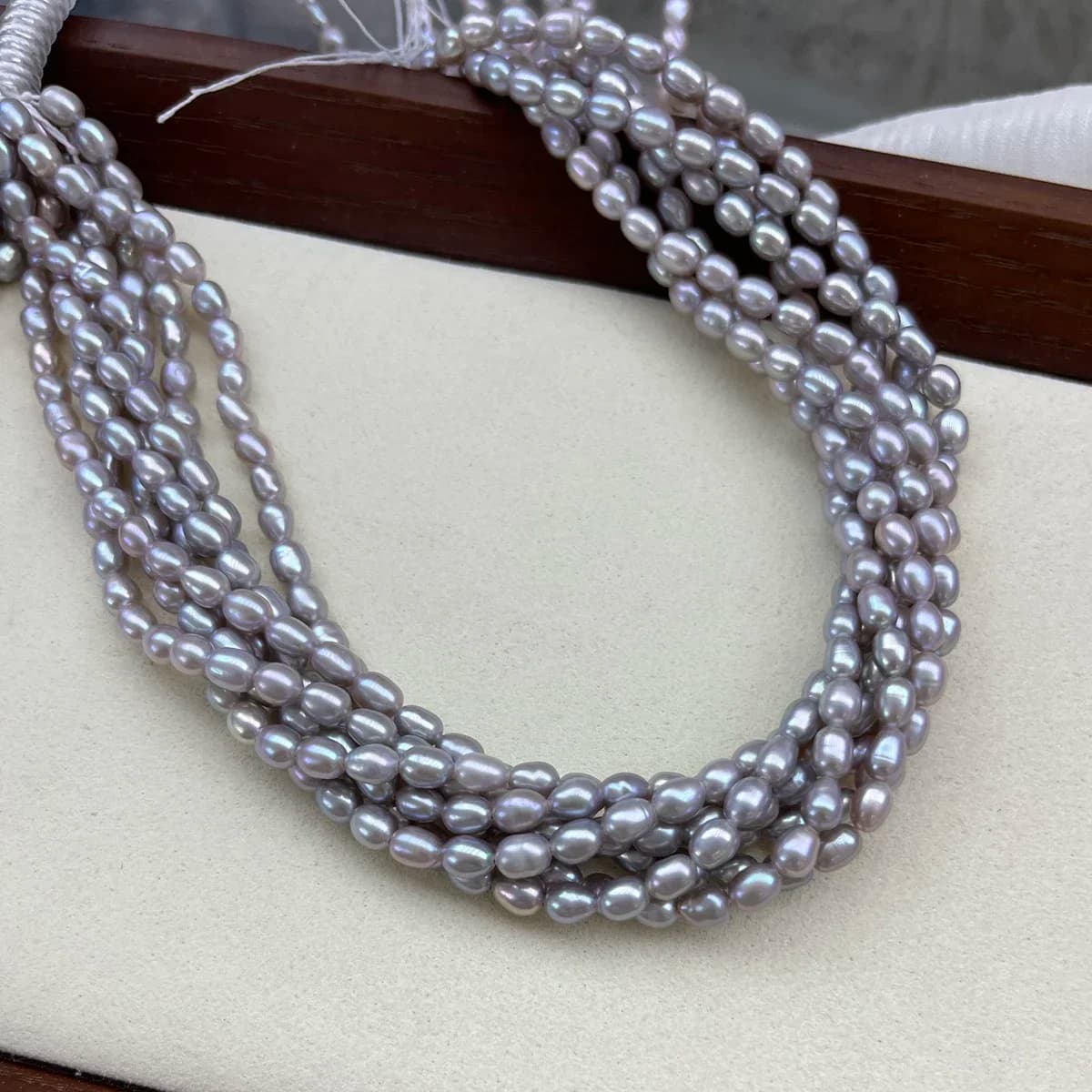 4-5mm Natural Freshwater Gray Pearl Loose Beads Jewelry Making DIY Necklace Bracelet Kit for Women Gift