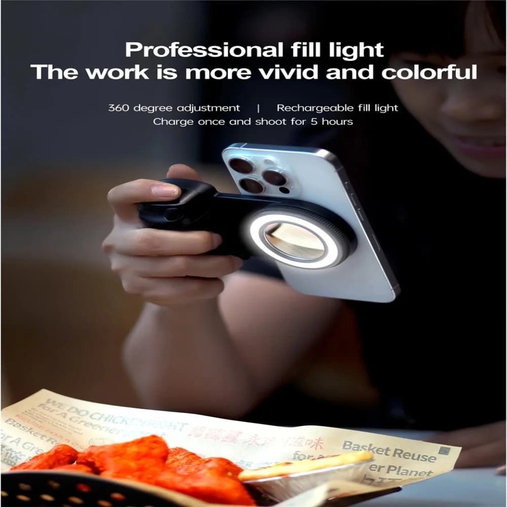 MEUYAG Magnetic Phone Camera Shoot Hand Grip Phone Holder Shooting Aid Remote Control Handle for Smart PhoneiPhoneAndroid