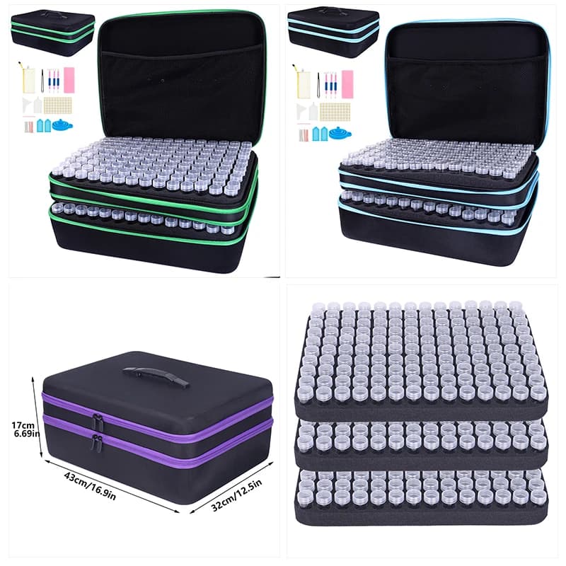 Large 3rd floor Diamond Painting Storage Containers 420 Slots Accessories Tools Portable Diamond Art Storage Case Beads Storage