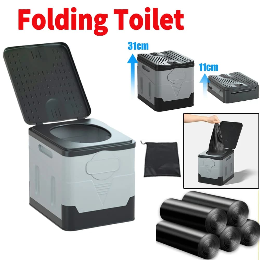 Toilette per esterni secchio per wc portatile per auto forte capacità portante pattumiera riutilizzabile per viaggi di emergenza di emergenza turistica