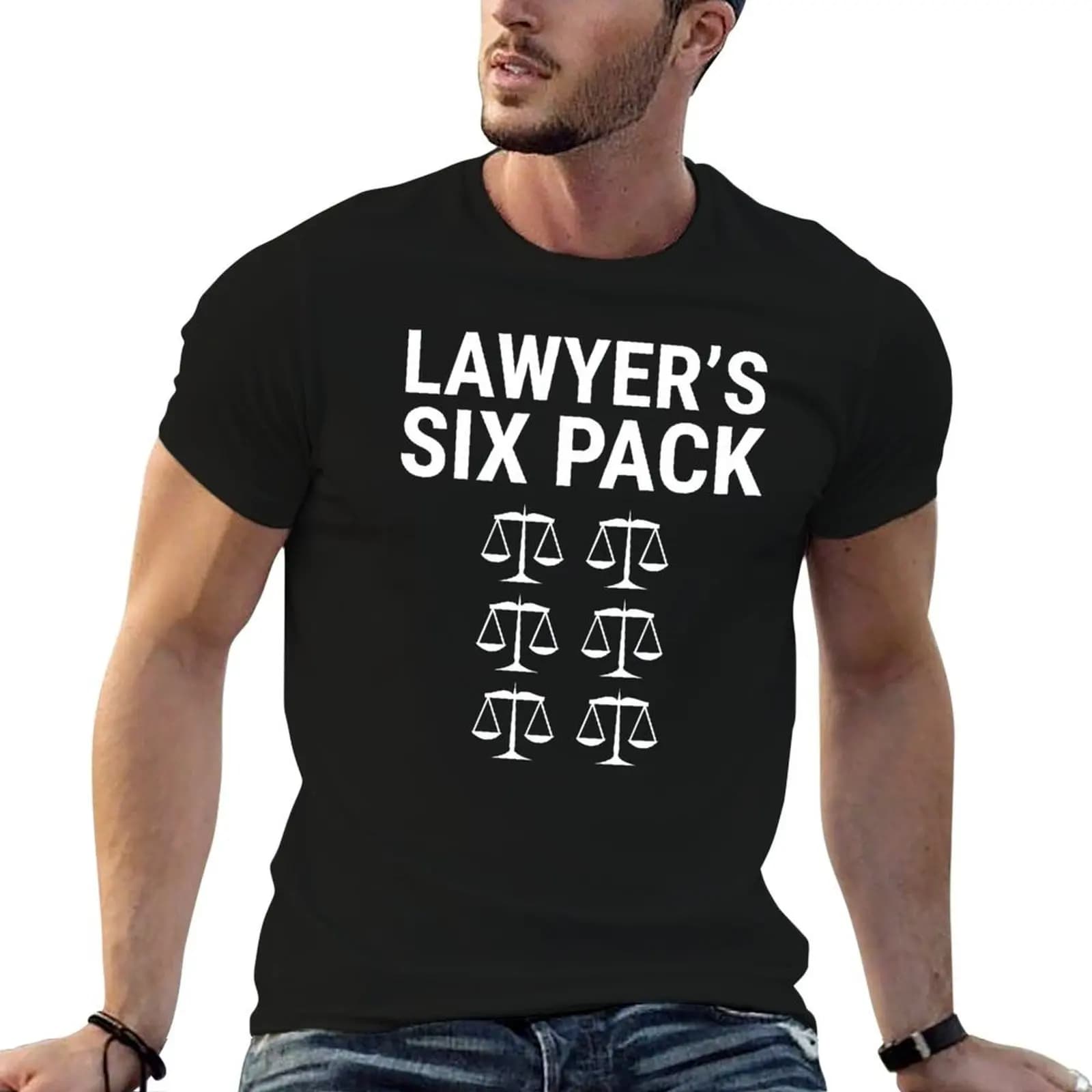 Lawyer's Six Pack Abs Funny Gym Attorney T-Shirt Modern Style Print T-Shirt