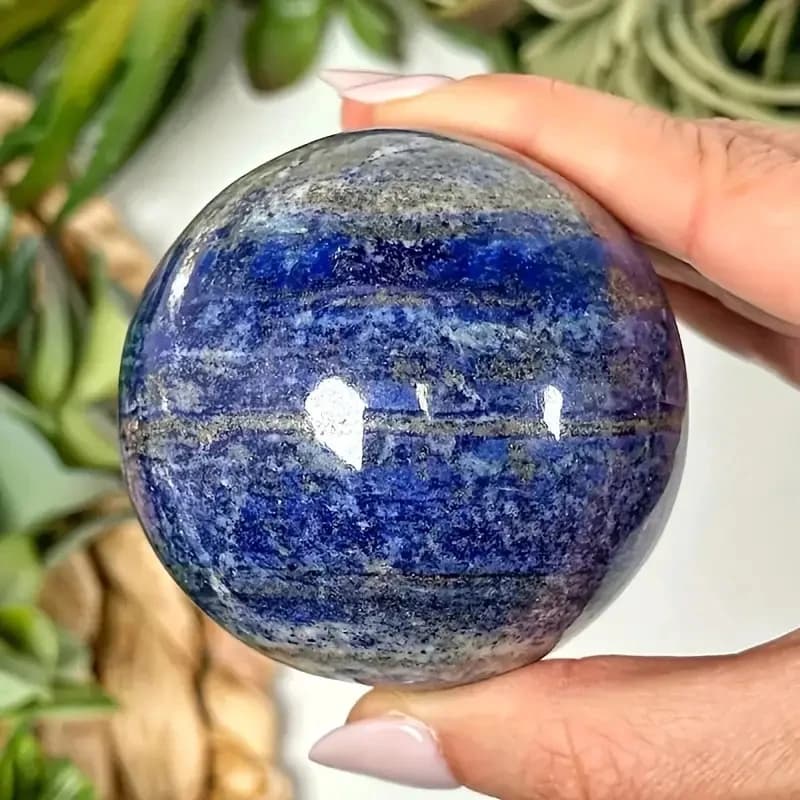 Sfera di quarzo di cristallo unica con sfera di lapislazzuli da 1 pezzo, decorazioni per la casa in pietra naturale, regali natalizi realizzati a mano, decorazioni per la sfera