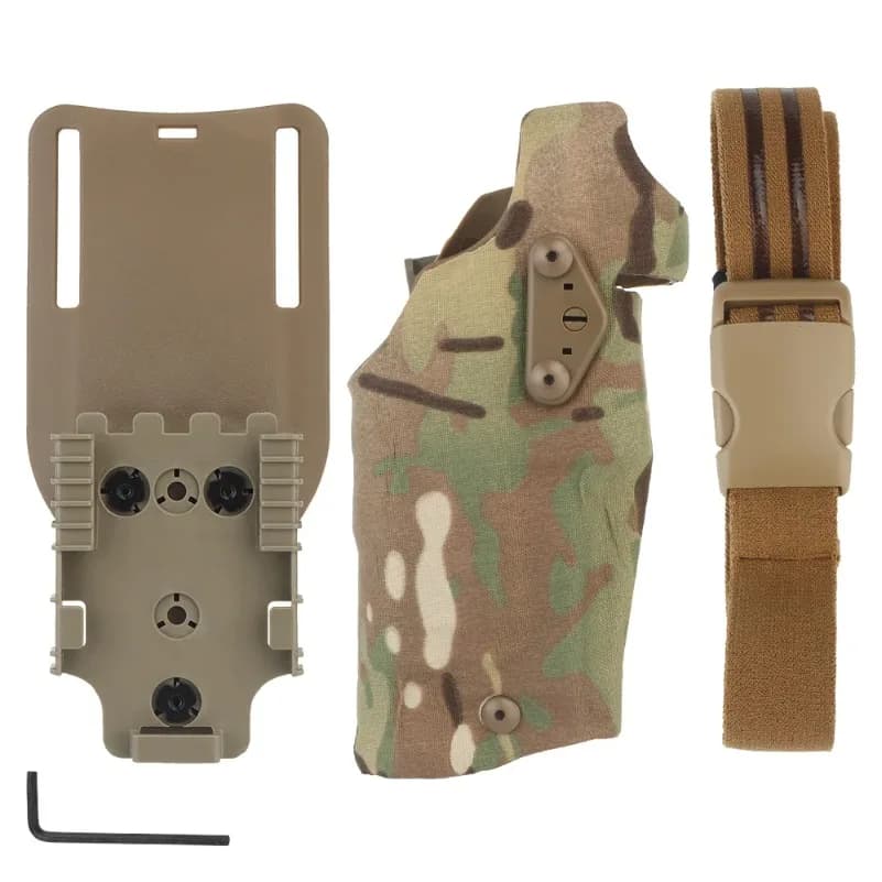 Tactical Holster for Glock 17/19 with X300/X300U Pneumatic Light, Model 832ALS, Quick Removable Leggings Holster