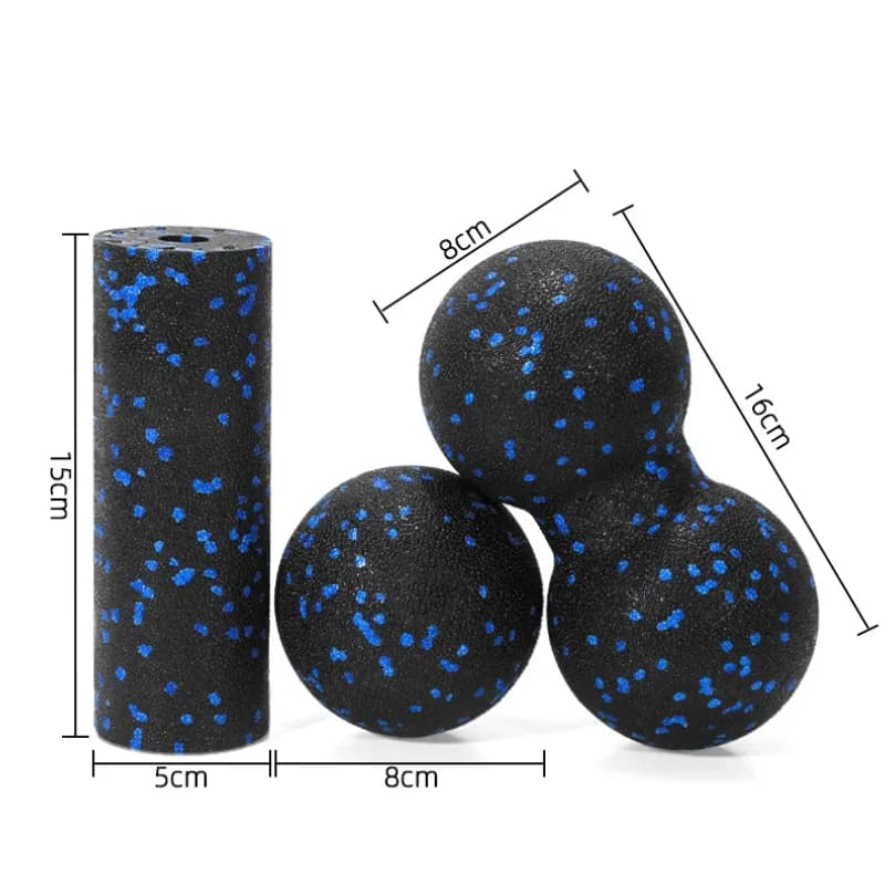 3 in 1 Foam Roller Set with Peanut Massage Ball,Yoga Roller, Massage Ball for Physical Therapy Deep Tissue Massage Muscle Relax