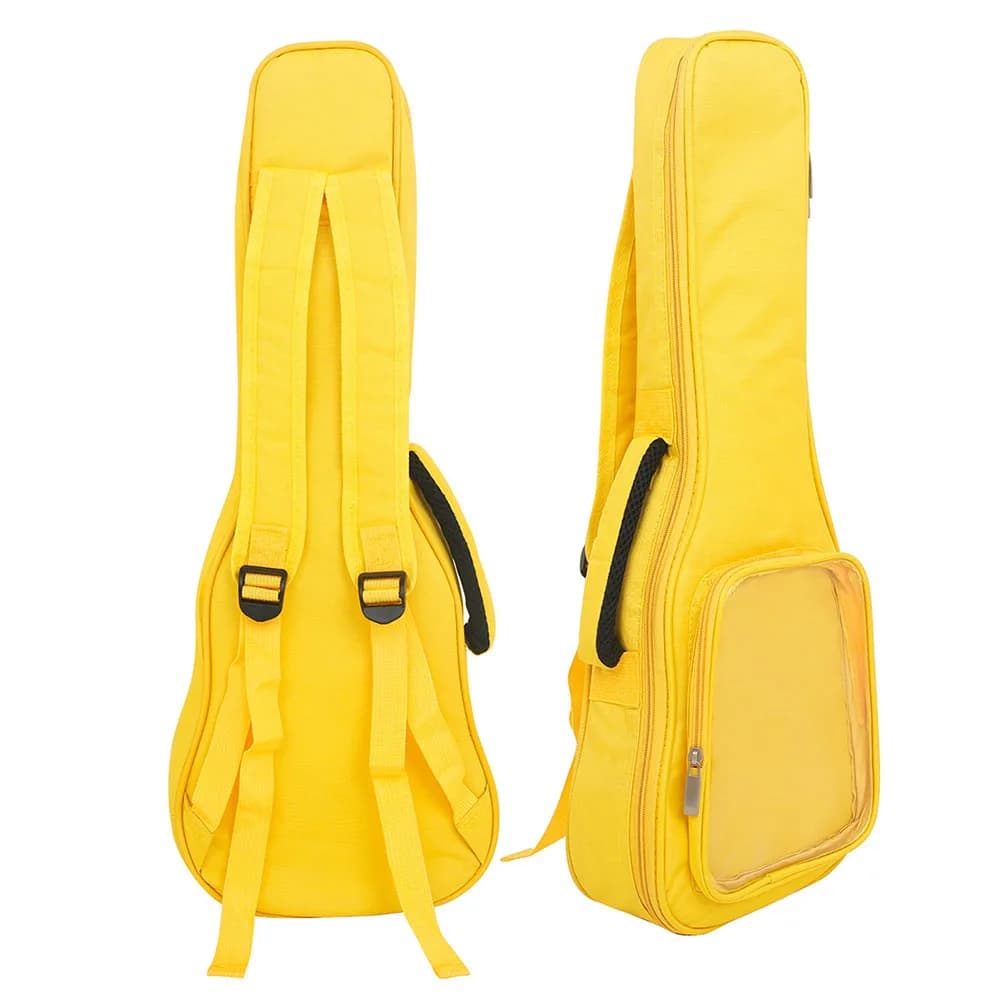Borsa per Ukulele in Tessuto Oxford con Protezione Completa e Tasca Trasparente, Zaino a Tracolla per Chitarra Piccola da 23 Pollici