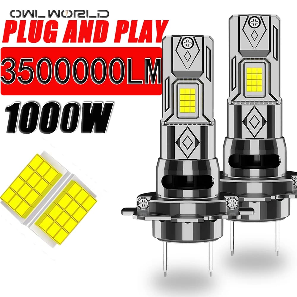 H7 LED Headlight 3500000LM 1000W High Power Upgraded CSP CHIPS Auto Headlamps Super Bright CANBUS No Error Fog Light 6000K 12V