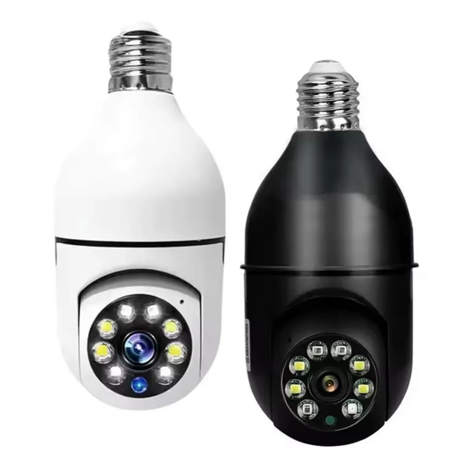 Nuova Telecamera IP di Sorveglianza 3MP Modello E27, Lampadina con Tracciamento Automatico, Visione Notturna a Colori, Monitoraggio Video per Interni Wi-Fi