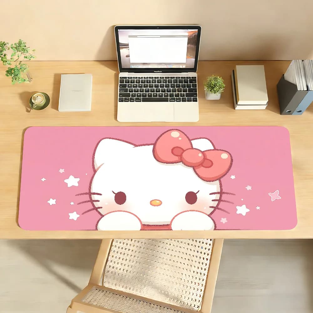 Tappetino per Mouse XXL Hello Kitty, Antiscivolo con Bordo Bloccato, Accessorio per PC e Laptop, Tappetino da Scrivania in Gomma per Ufficio e Giochi