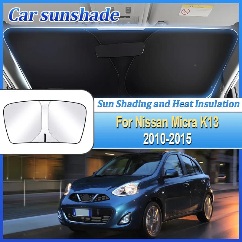 Blocchi di Privacy Per Nissan Micra March K13 2010 ~ 2015 Auto Protezione Solare Anti-Uv Anello In Acciaio Parabrezza Anteriore Parasole Accessori