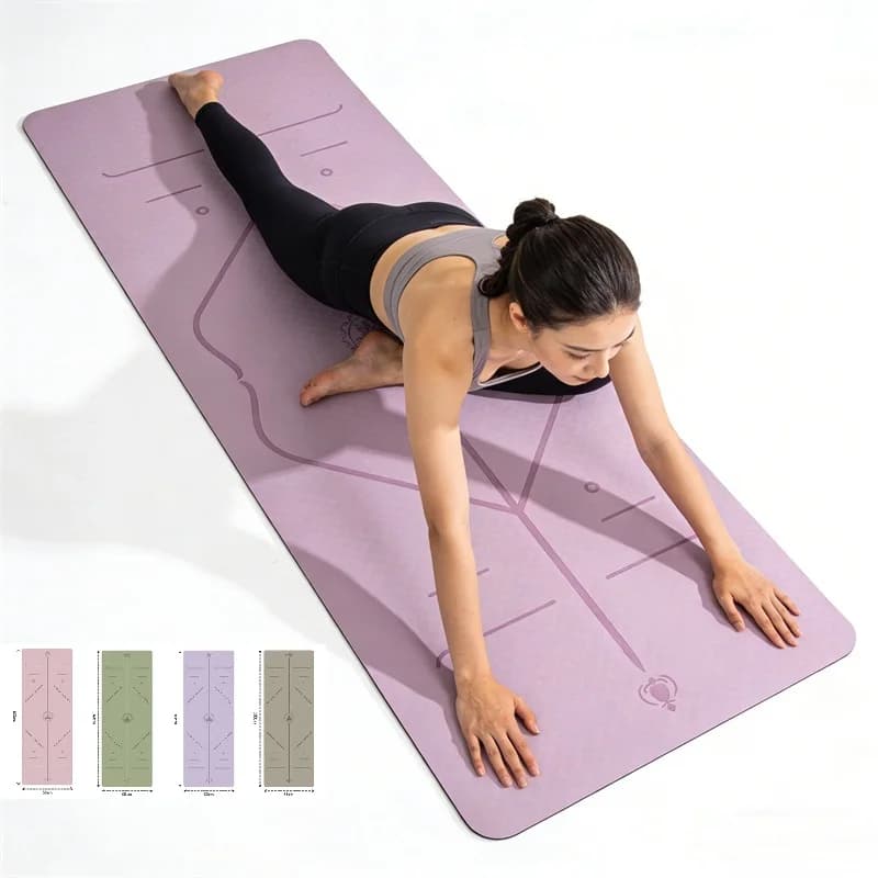 PU Rubber Yoga Mat Levigata Antiscivolo Thickness Resistant to wear Absorbs sweat Sports Mat for Fitness and Pilates 183cm*61cm*5mm