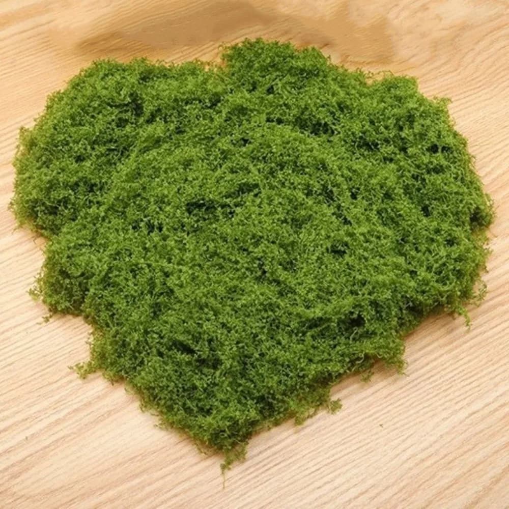 Polyester Artificial Moss Plants DIY Craft Realistic Texture Faux Preserved Moss No Watering No Fading Simulation Green Moss