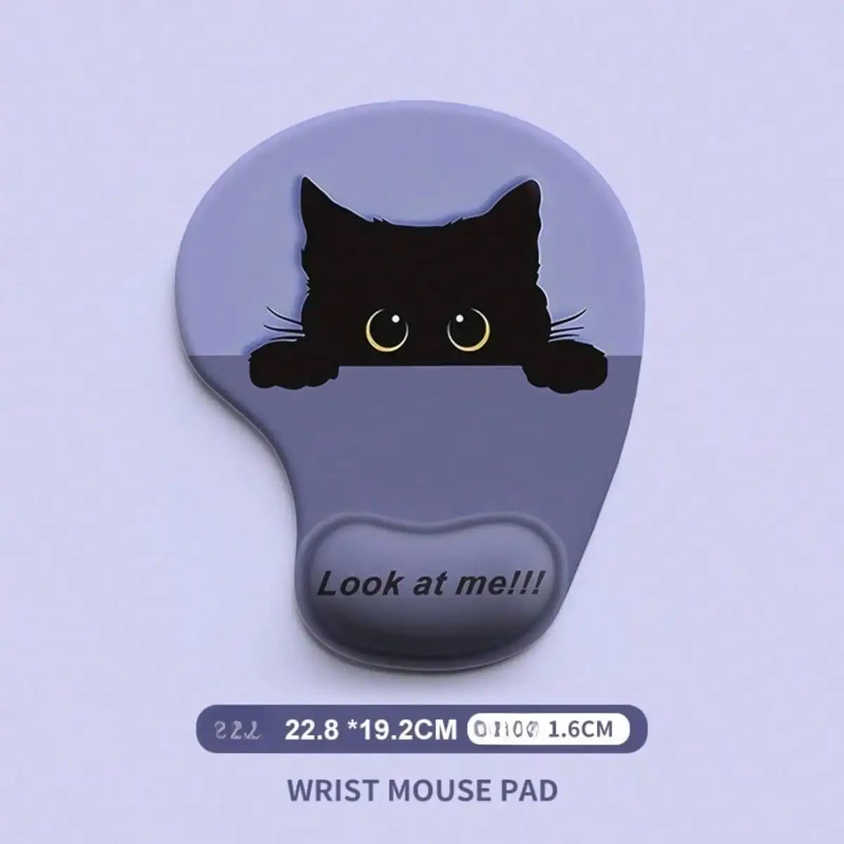 Cat Ergonomic Mouse Pad With Wrist Rest, Gaming Mouse Pad With Wrist Support, Funny Mouse Pads For Desk, Computer Mousepad With Non-Slip Pain Relief PU Base, Cute Office Desk Accessories