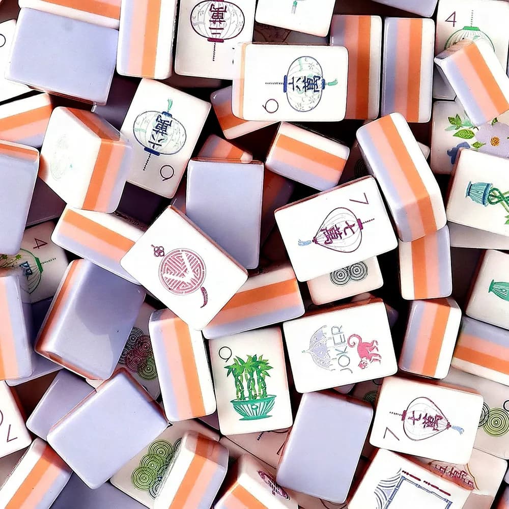 Set Mahjong Americano in Acrilico Viola a 4 Strati, 160 Pezzi, Tessere Mahjong Americane Dipinte a Mano, Gioco da Tavolo Portatile per Viaggi e Tempo Libero